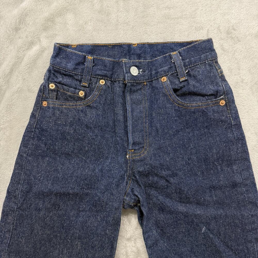Vtg 1983 Levis 701 Jeans 26x30 (Fits 24x27.5) Blue Straight Student Fit Made USA - Picture 3 of 13